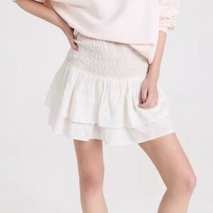 Madewell Cream Tiered Mini Skirt